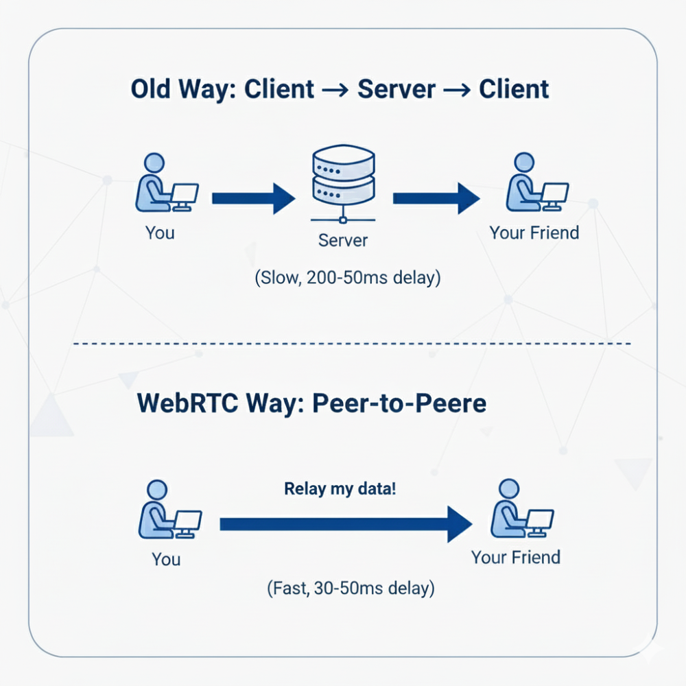 Old Way vs WebRTC Way